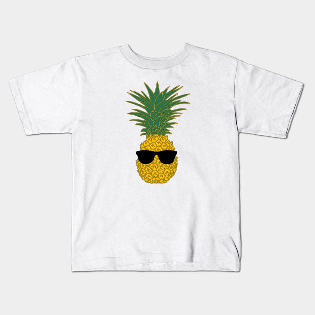 Cool Pineapple Kids T-Shirt by SandraKC